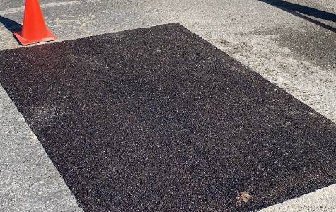 asphalt patch in a parking lot